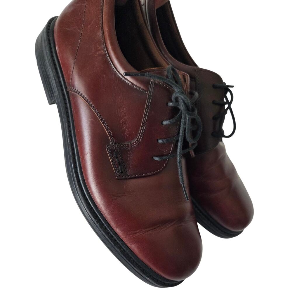 Vintage 90s Nunn Bush Brown Leather Oxford Chunky Dress Shoes Round Toe Mens 9